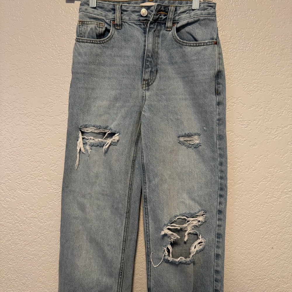 PacSun High Rise Ripped Blue Jeans - Picture 2 of 9